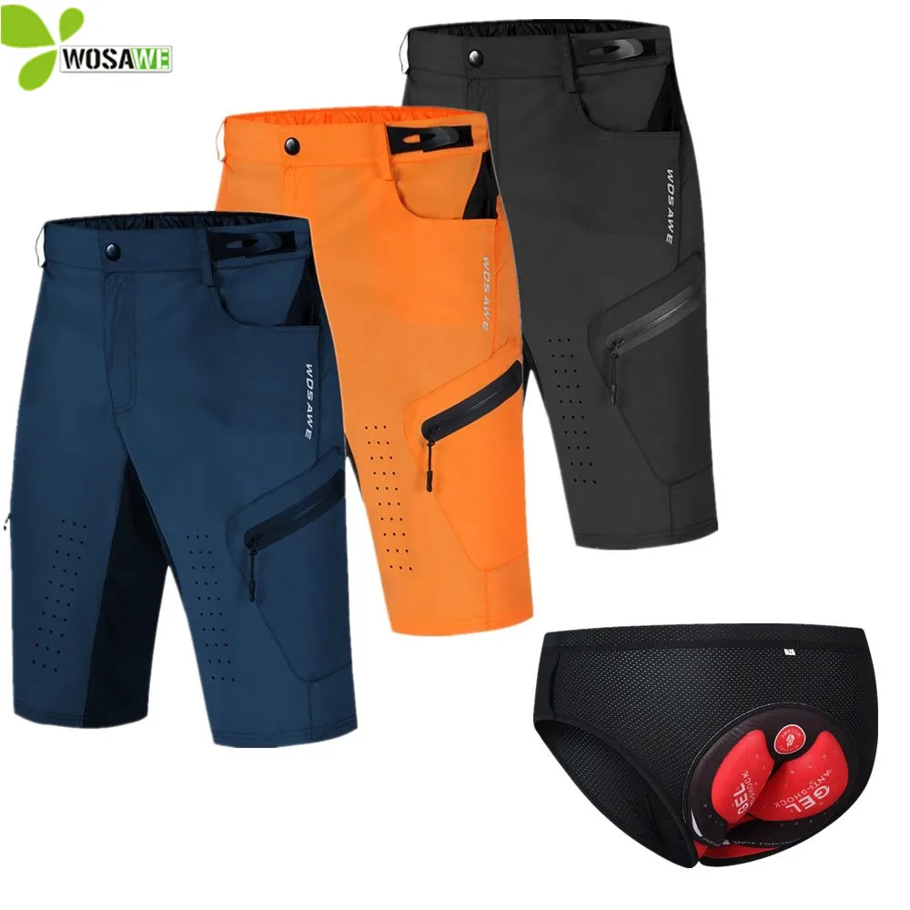 

WOSAWE Summer Men's Downhill Shorts Breathable Loose Fit Ciclismo Clothing Running Bicycle Cycling Bottom MTB Bike Underpants