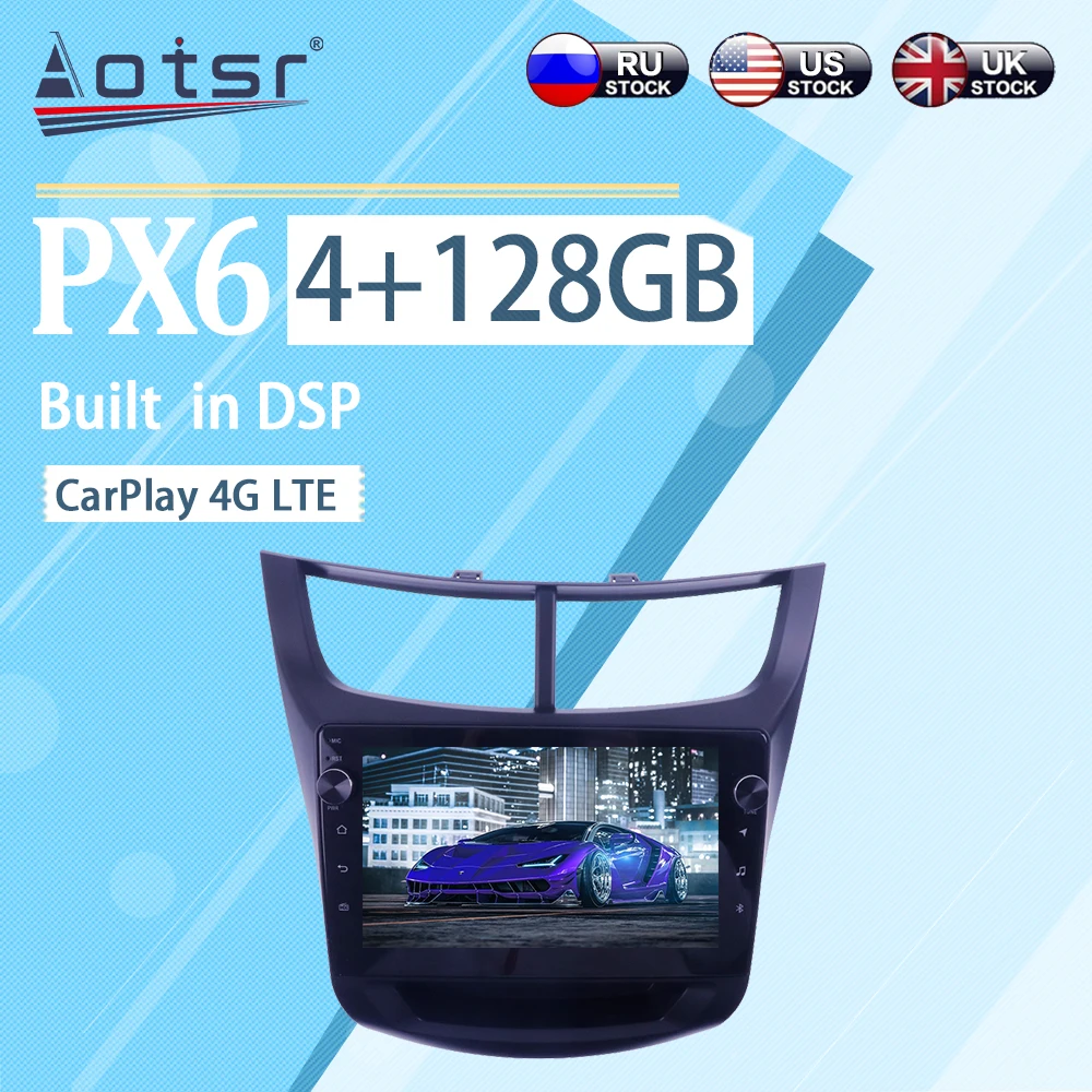 

4+128GB For Chevrolet Sail 2015+ Android 10 BT WIFI Wireless Carplay Car Multimedia Radio Player GPS Navigation Stereo Player