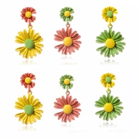 qimoshi 3 color clay cute daisy drop dangle earrings for women and girls gift box trendy 2 sunflower earring