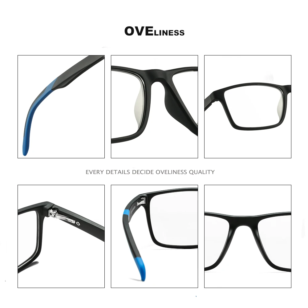 tr90 glasses frame men myopia prescription computer spectacle frames women ultra light square eyeglasses frames for men eyewear free global shipping