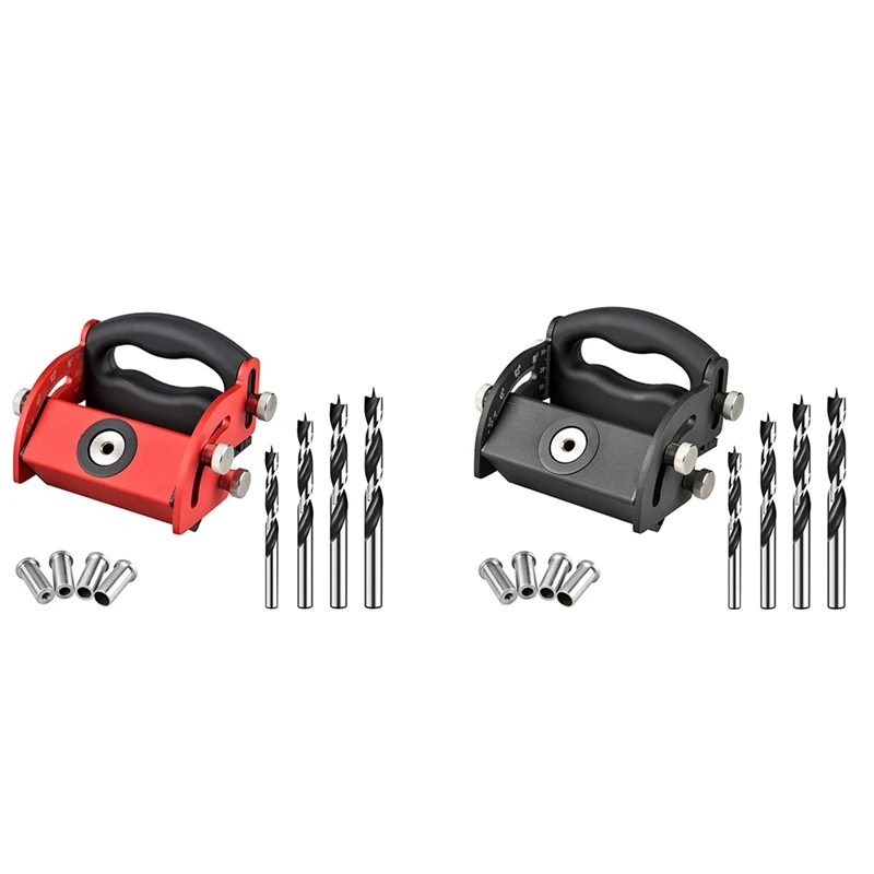 

Adjustable Doweling Jig Woodworking Oblique Hole Locator with 6/8/10/12mm Drill Bit for Drilling Guide Puncher