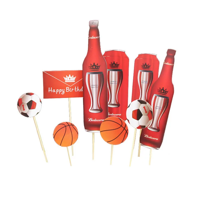1 комплект новинка забавные топперы сделай сам для футбола баскетбола колы пива