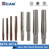 xcan hand reamers 2pcs mt0mt1mt2mt3mt4 steel finerough edge morse taper reamer for milling finishing cutter tool