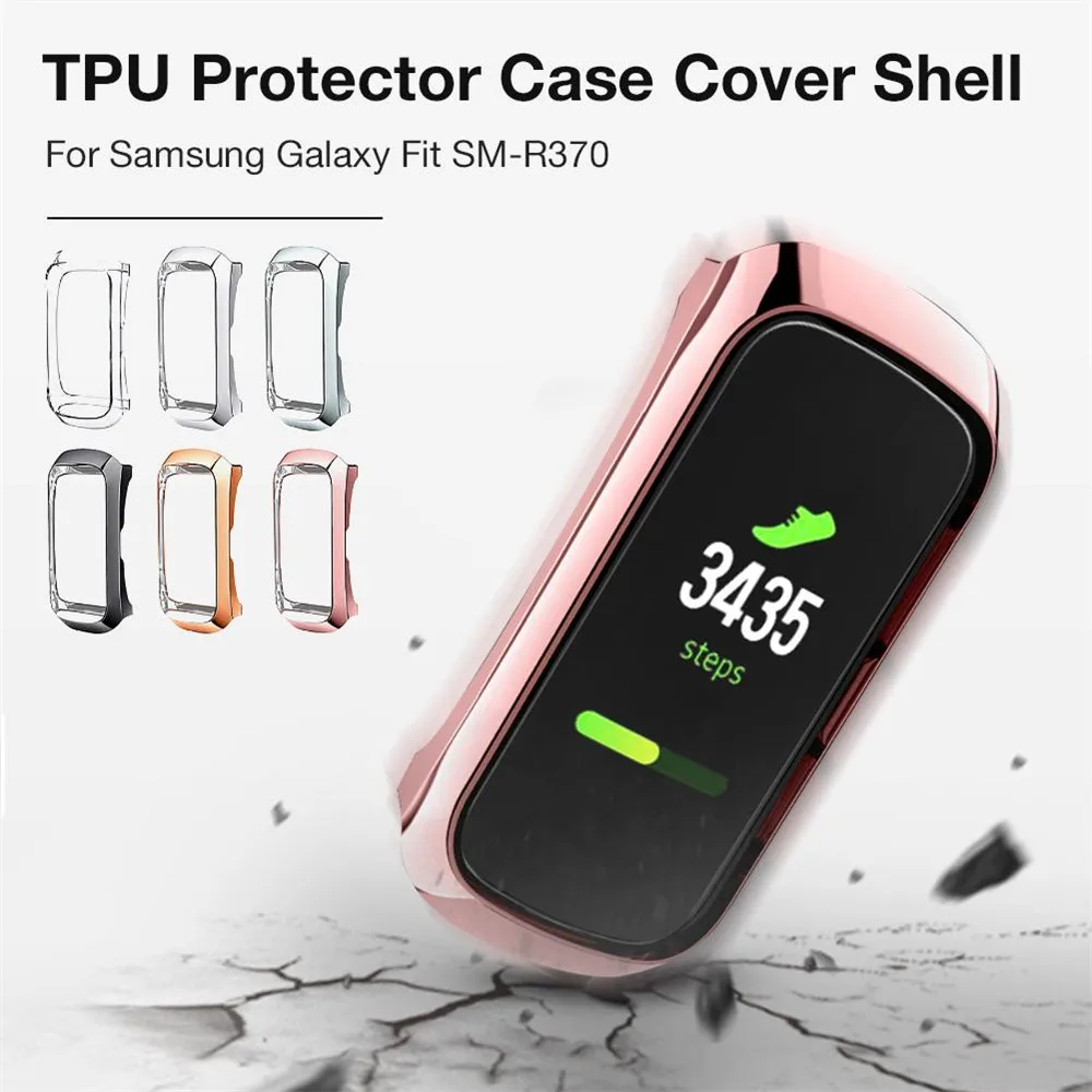 Защитный чехол из ТПУ для Samsung Galaxy Fit SM-R370 Противоударная рамка смарт-браслета 360 °