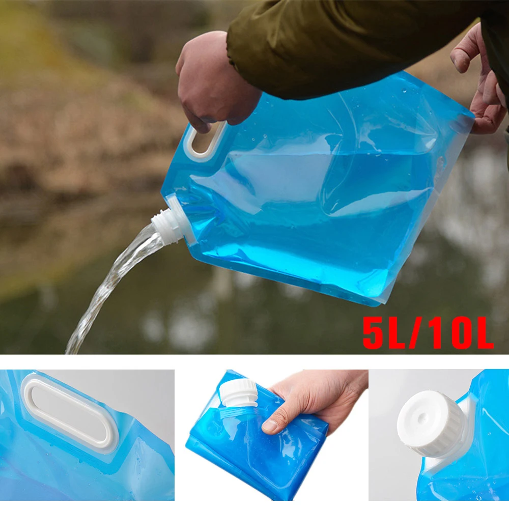 

5L/10L Outdoor Foldable Folding Collapsible Drinking Water Bag Car Water Carrier Container Camp Hiking Picnic BBQ Emergency Kit