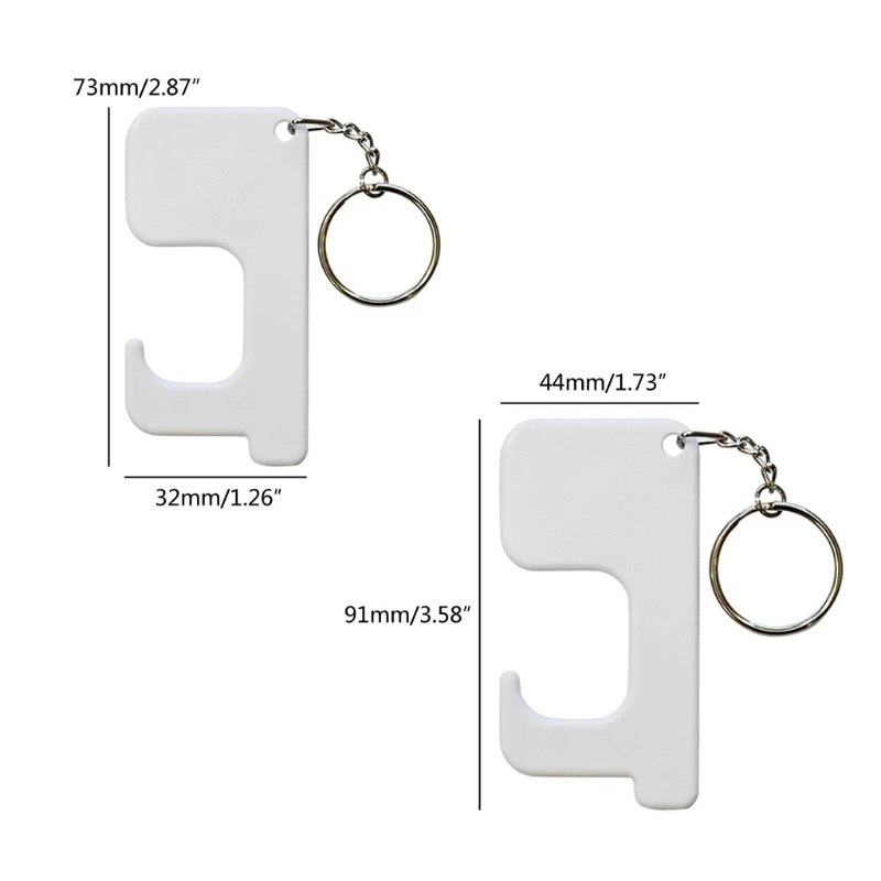 

10Pcs DIY Blank Sublimation Heat Transfer Germ Free Key Chain for Open Door Elevator Zero Touch Hand Free MDF Key Ring