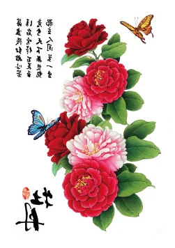 Тату-наклейки с розовым цветением пионом и бабочкой | Красота здоровье