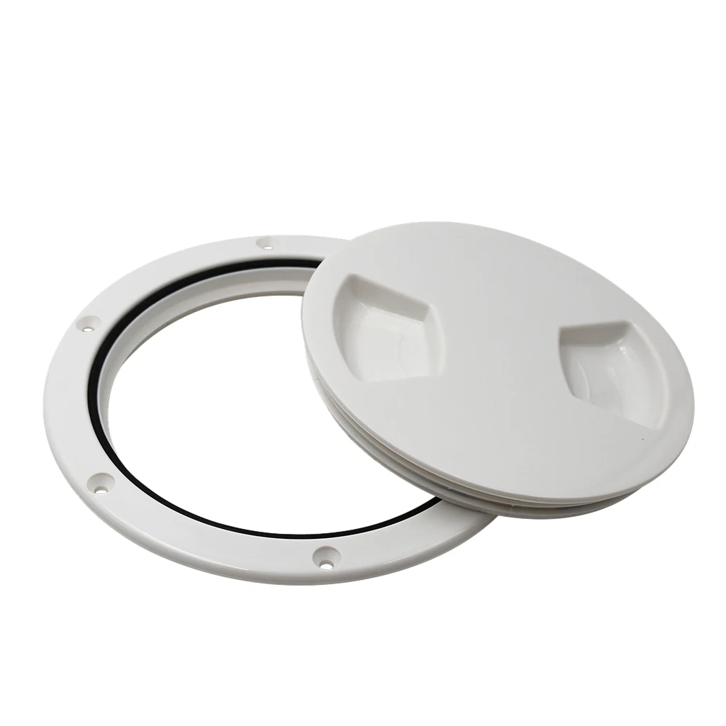 

Marine Deck Plate, 5-1/2 Inch Marine Hatch Cover Pull Out Inspection Hatch for Boat Kayak Canoe, White