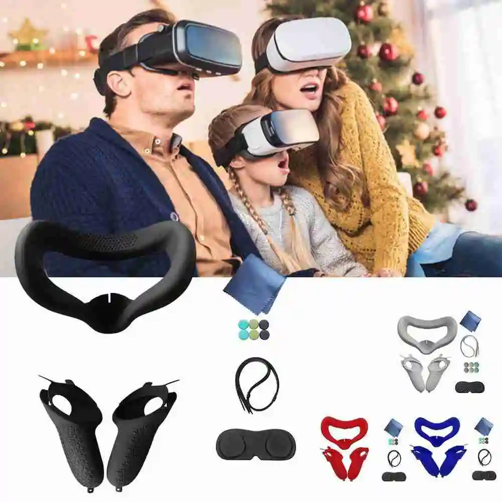 

VR Glasses Silicone Eye Mask Controller Handle Protection Cover Suitable For Oculus Quest2 Headset Accessory Set
