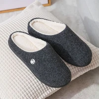 2021 winter slippers for men women plush home slippers lamb velvet lining warm slippers with fur shoes men non slip slippers
