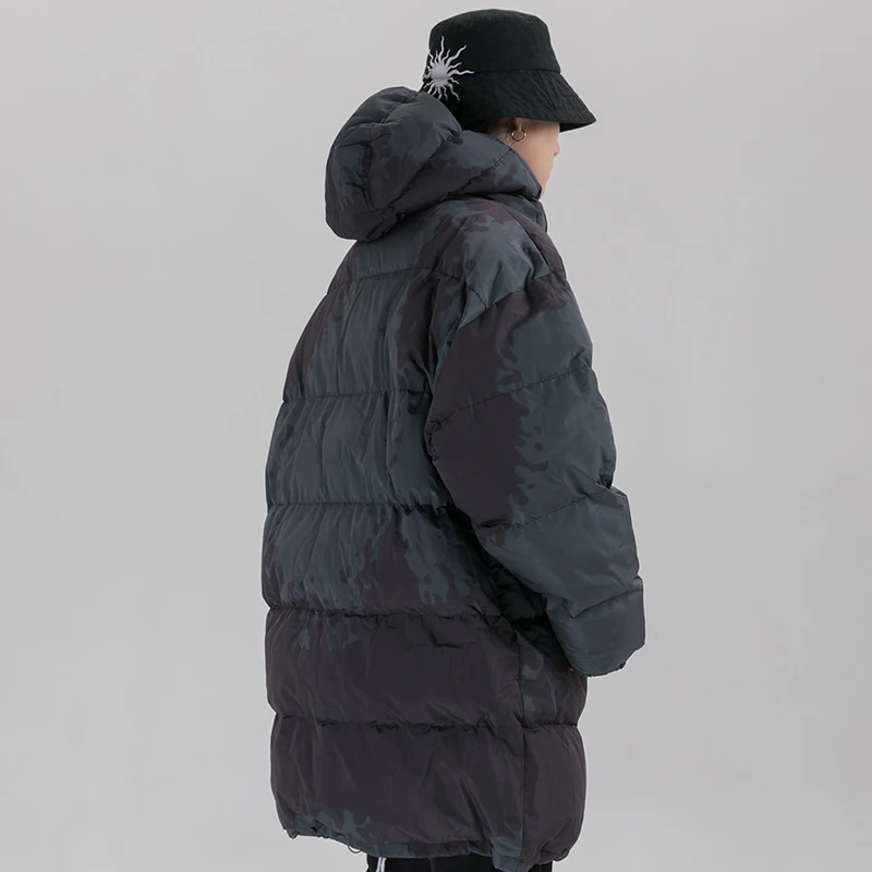 Хип хоп длинная куртка с капюшоном парка зима 2019 Мужская Уличная Ретро Тренч