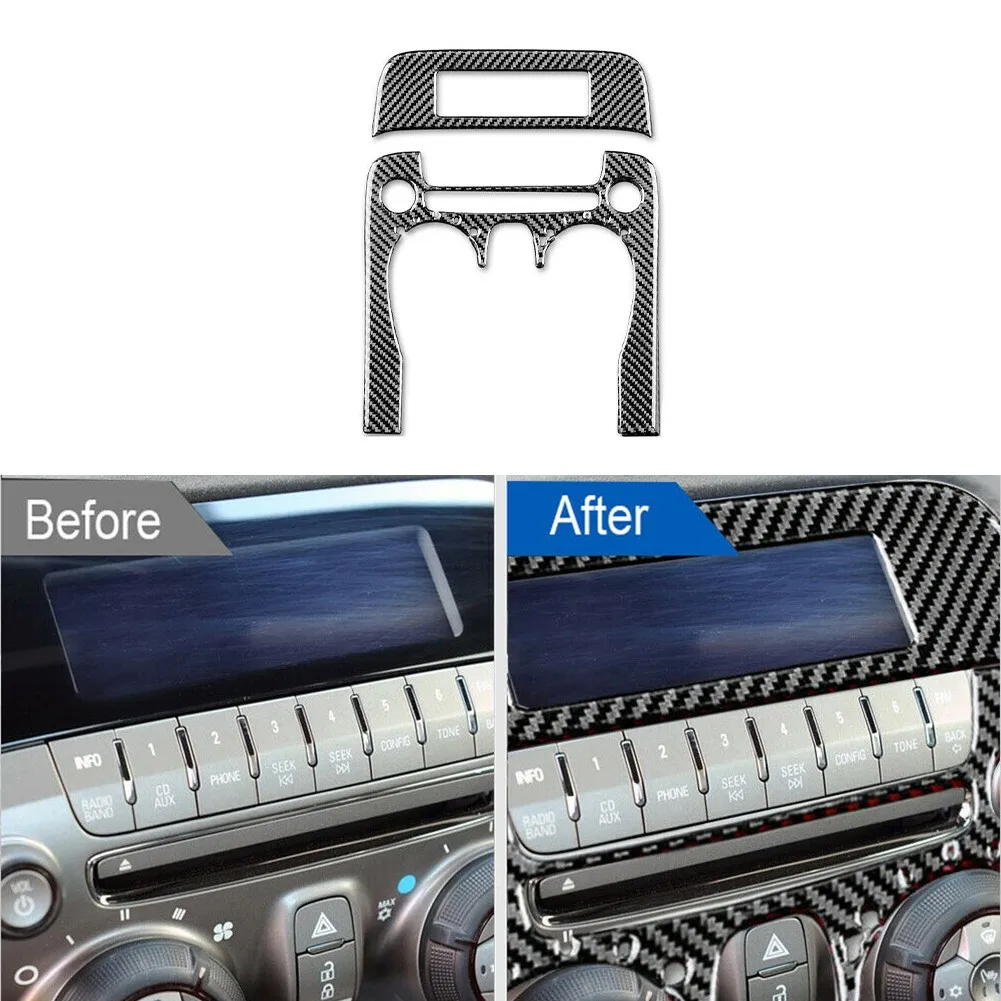 

2Pcs Frame Decoration Black Carbon Fiber For Chevrolet Camaro 2010-2015