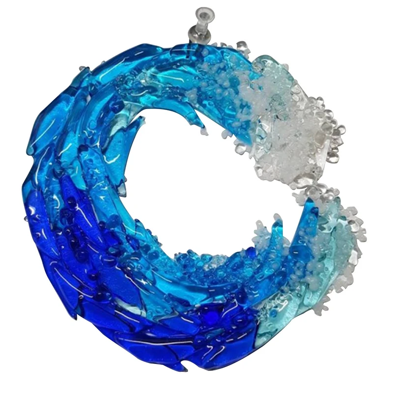 

Wave Suncatcher Ornament Transparent Resin Crafts Wall Hanging Art Pendant Decor for Home Wall Window DRSA889