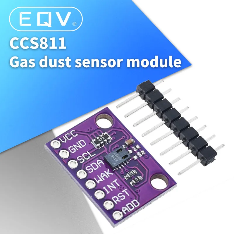 

Датчик обнаружения углекислого газа CCS811 CO2 eCO2 TVOC, Датчик качества воздуха с выходной мощностью I2C для Arduino