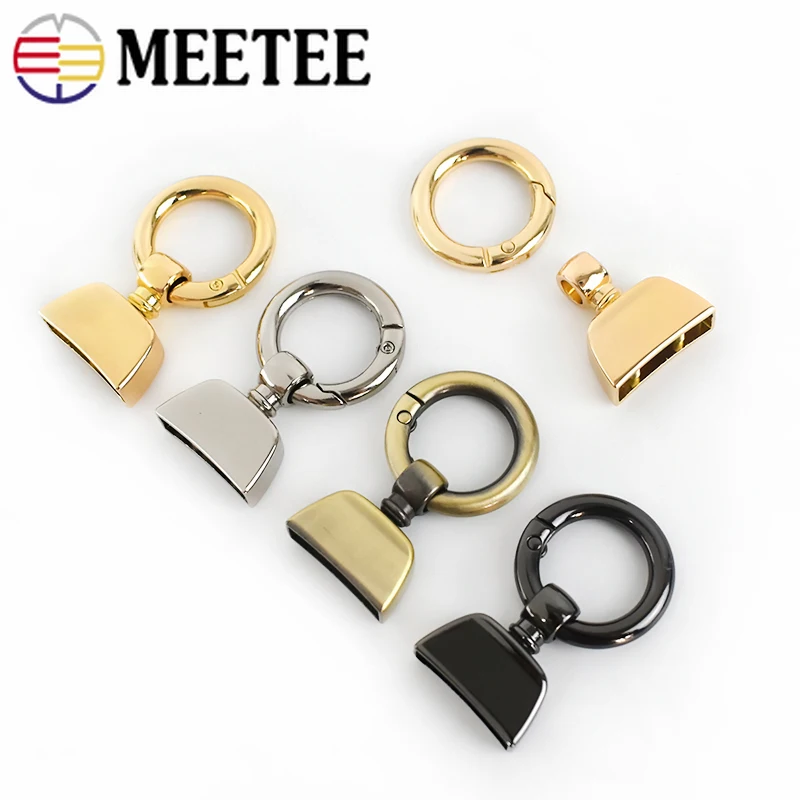 Meetee 5 adet 20/25mm bahar yüzük anahtarlık giyim kordon dokuma vida çan toka dekoratif bağlantı kanca tokaları DIY aksesuarları