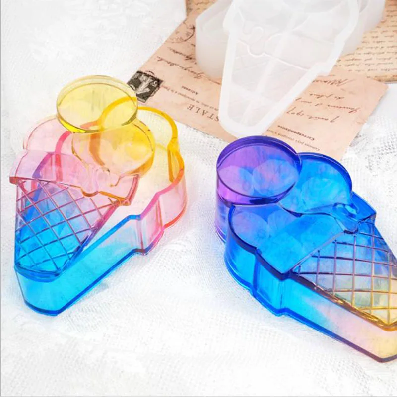 

Ice Cream Storage Box Resin Mold Jewelry Making For UV Epoxy Resin Mold Casting Mould Craft Jewelry Tools New