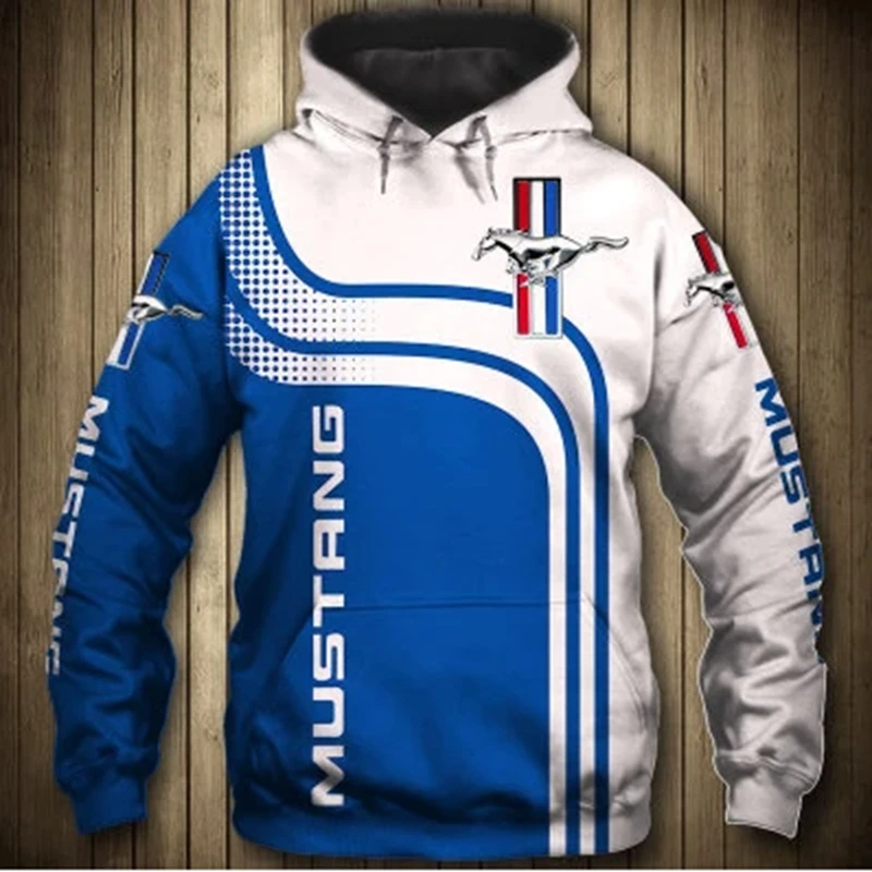 

Spring Autumn Men's hoodies Ford Mustang car 3D Logo Printed Fashion high quality Men's clothes pullovers casual Sportswear