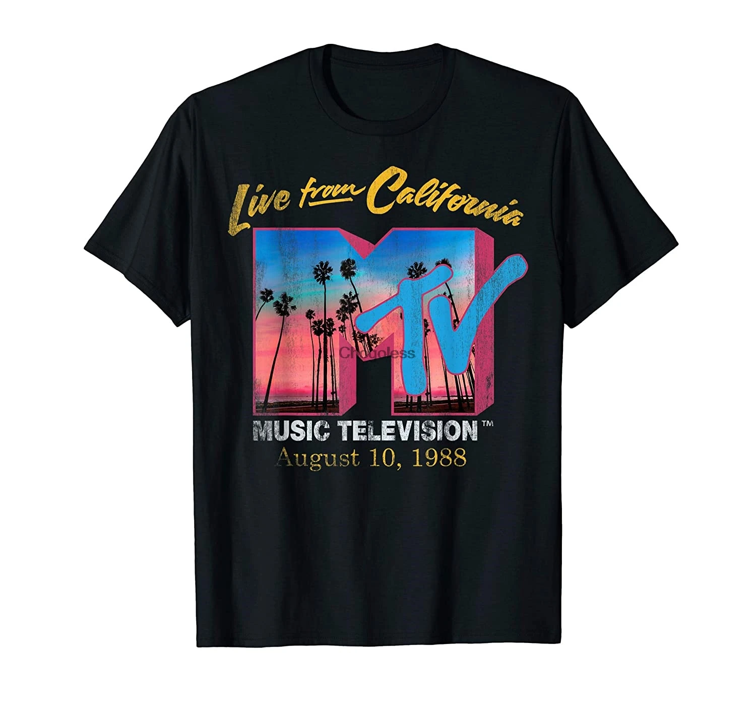 Графическая футболка MTV Live из Калифорнии с логотипом август 1988 (1) - купить по