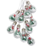 battery 10 bulbs hanging christmas lights led pine globe string lights christmas decoration indoor lighting holiday fairy lights