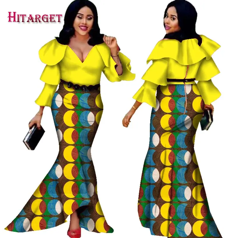 Hitarget 2020 африканские платья для женщин с длинными рукавами в африканском стиле