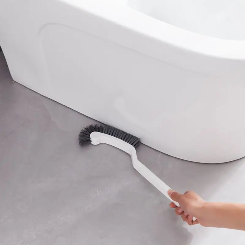 

Long Handle Toilet Brush Dead Corner Cleaning Curved Brush with Hanging Holes for Home Hotel Bathroom
