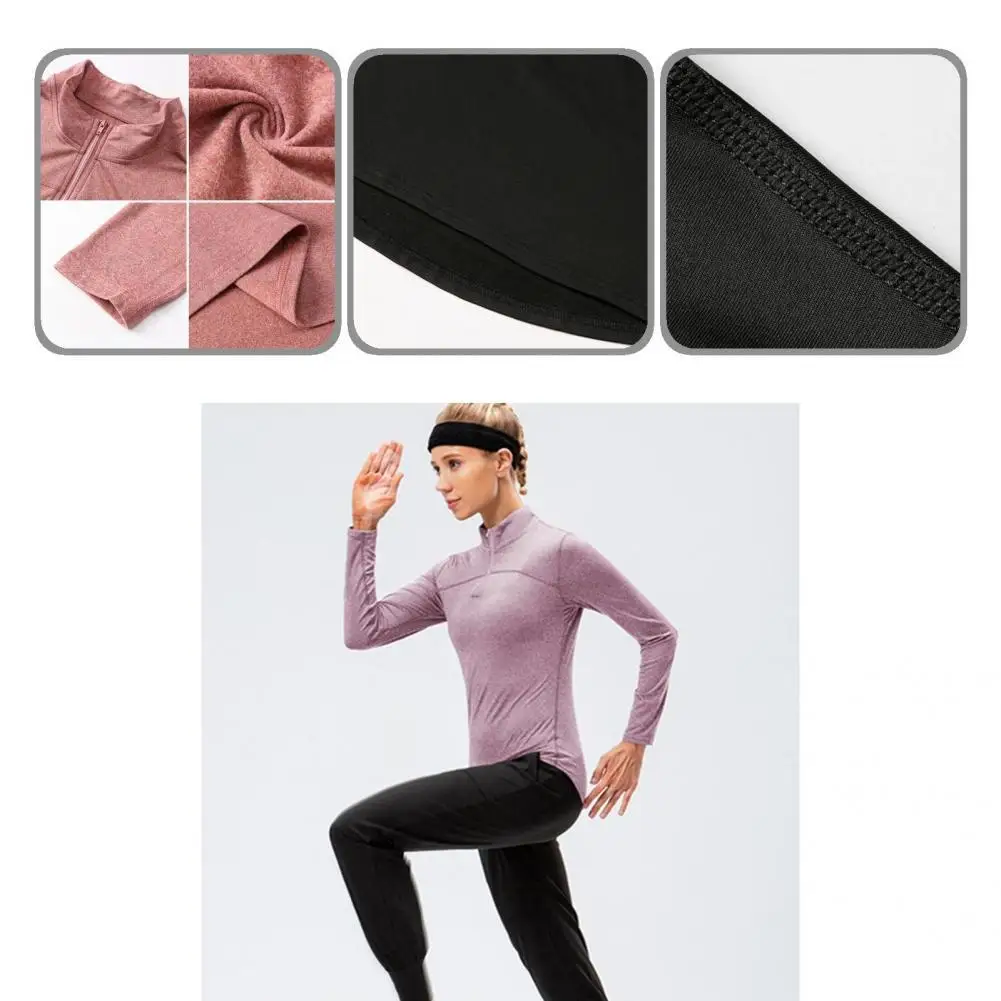 

Sweat Absorption Multi-purpose Workout Zip Up Long Sleeve Sweetshirt for Training