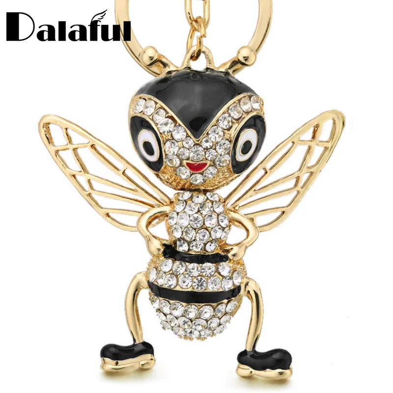 Dalaful брелоки с кристаллами и пчелами эмалированные креативные насекомыми