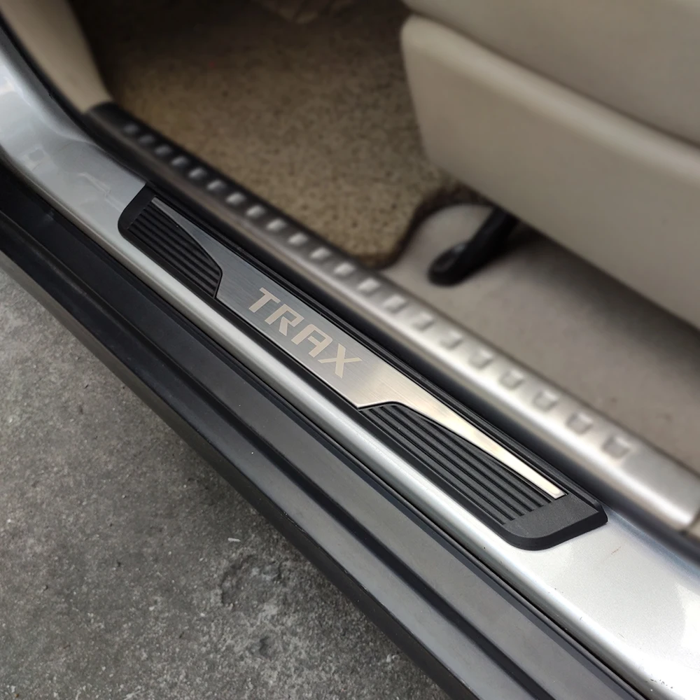 

For Chevrolet TRAX 2014 2017 2019 Door Sill Scuff Plates Auto Styling Stainless Steel Protector Car Accessories Sticker Trim