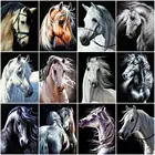 5D DIY Алмазная вышивка, лошади полная квадратная алмазная живопись Животные фотографии Стразы украшения дома