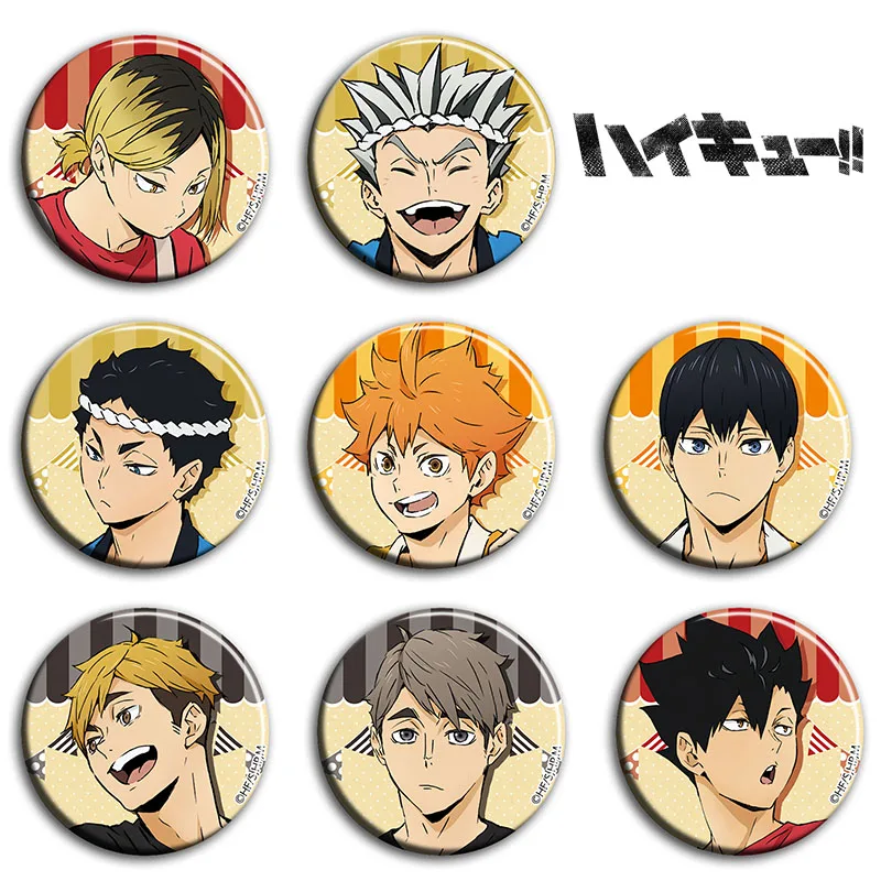 58 мм Haikyuu Hinata Oikawa значок железная металлическая брошь круглая значки на