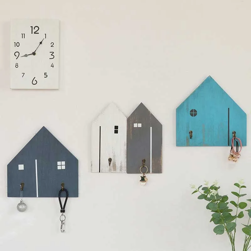 Компактный домашний настенный стеллаж для хранения с крючком винтажная