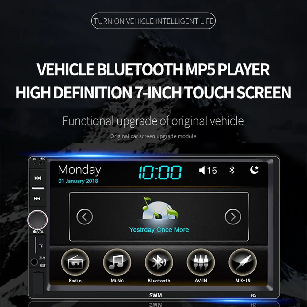 Dragonpad SWM-N5 Автомобильный Bluetooth MP5 плеер видео MP4 вставная карта Usb флеш-накопитель MP3