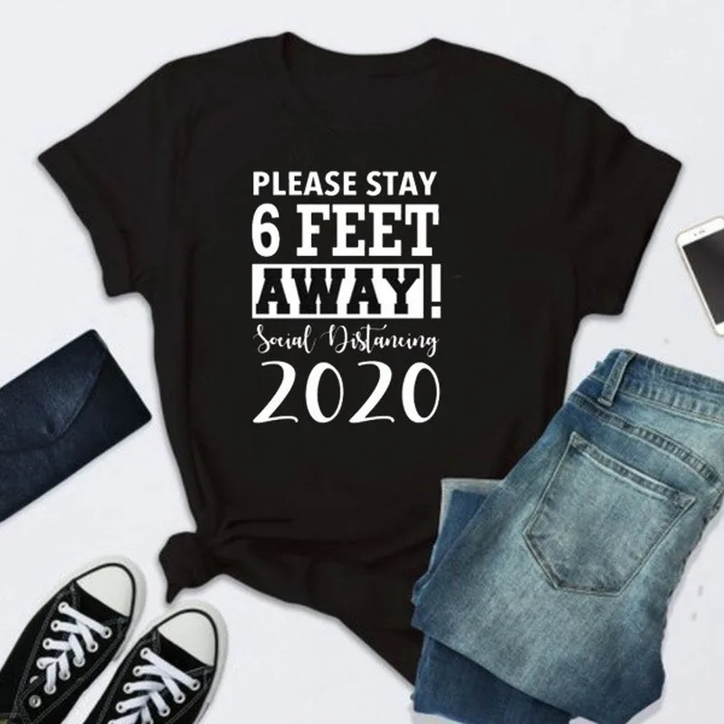 

Пожалуйста, следите 6 футов женская футболка с буквенным принтом для женщин с коротким рукавом О-образным вырезом, женская летняя женская фу...