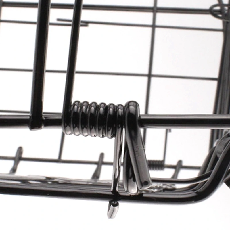

Wire Mesh Fold-Up Detachable Front Bag Rear Hanging Bike Basket with Full Quick Release Bicycle Shelf