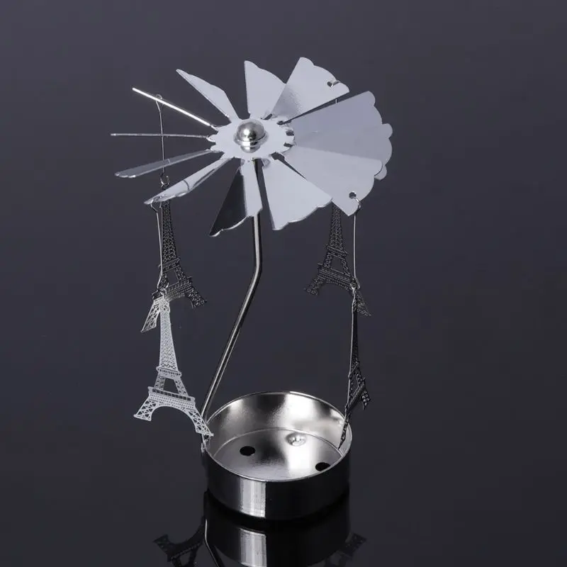 Вращающийся Чай свет лампы в форме свечи металла держатель карусель лошадка для