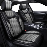 5-Seat Leather+Flax SUV Car Seat Covers Full Set Interior Cushion Protector Accessories for Alfa Romeo Giulia Stelvio