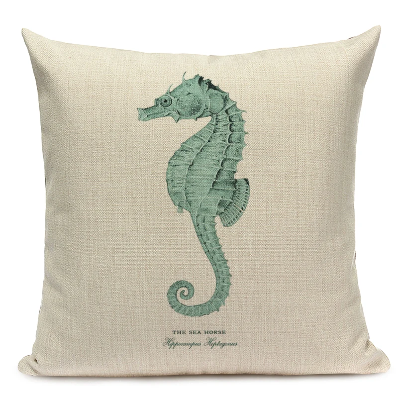 Decorative Cotton Retro Painting marine decoration Pillow Covers 45Cmx45Cm Square Replacement Printed Cushions Pillow Case