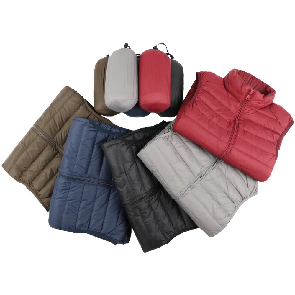 New Men Matte Duck Down Vest Sleeveless Light Weight Windbreaker Male Gilet Outwear