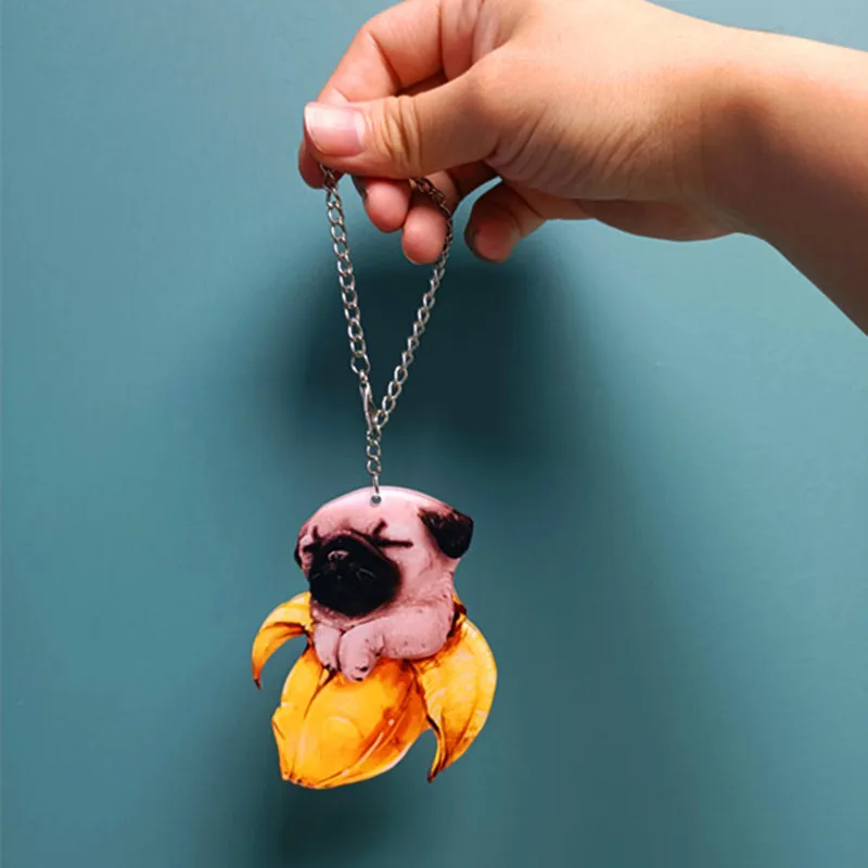 Банан Мопс спящий автомобиль подвесной орнамент брелок Интерьер Декор для дома