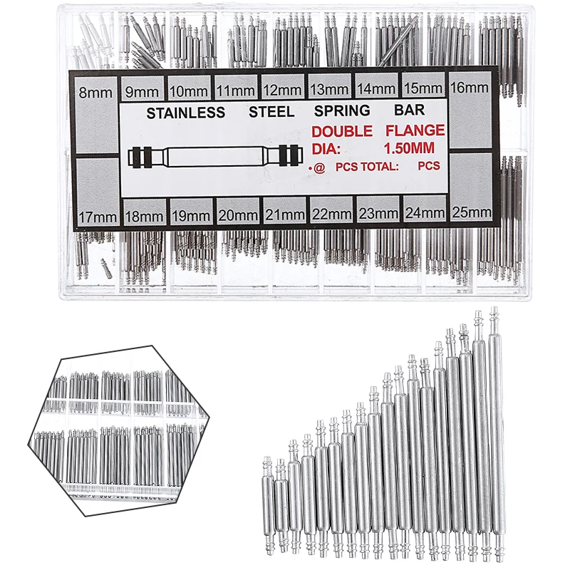 

270pcs Sping Bars Tool Stainless Steel Watch Band Spring Bars Quick Release Spring Bar Link Pins Repair Kit For Watch Repair