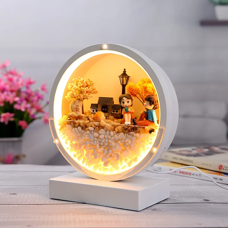 Preserved Flowers Table Lamps Desk Lamp Lights Ornaments Valentine's Day Gifts Wedding Birthday Gift For Bedroom Christmas