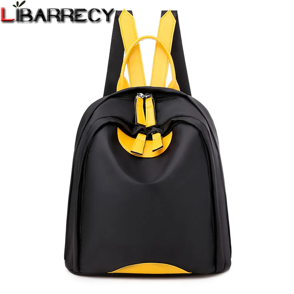 

Женские рюкзаки контрастных цветов, милые водонепроницаемые школьные ранцы из ткани Оксфорд для девочек-подростков, черные и розовые дорож...