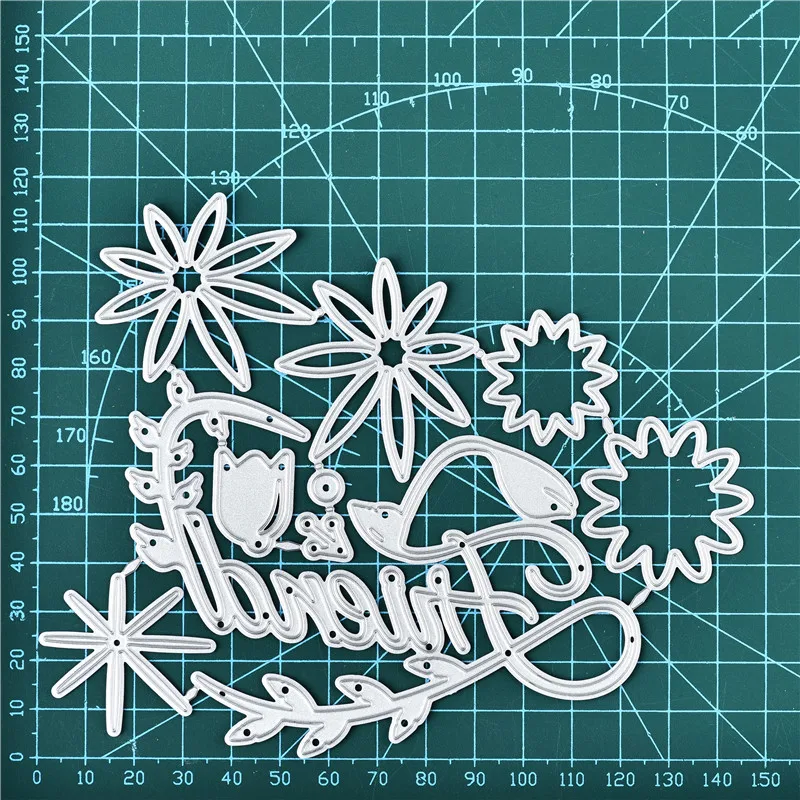 GJCrafts цветок и письмо металла резки Скрапбукинг Ремесло тиснение штампованный по