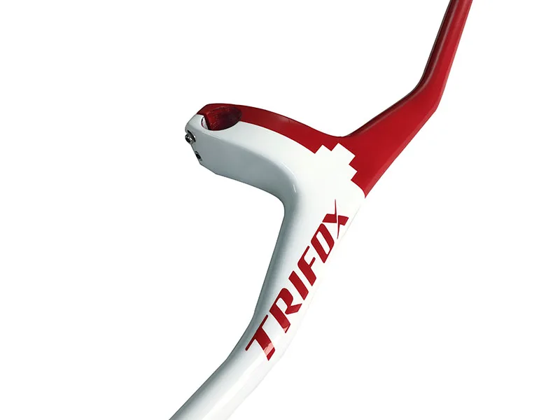 Red-white TRIFOX UD Manillar Carbono MTB велосипедный стояк-17 градусов однообразный Интегрированный руль со стволом глянцевый/матовый углеродный MTB руль - Цвет: Red-white