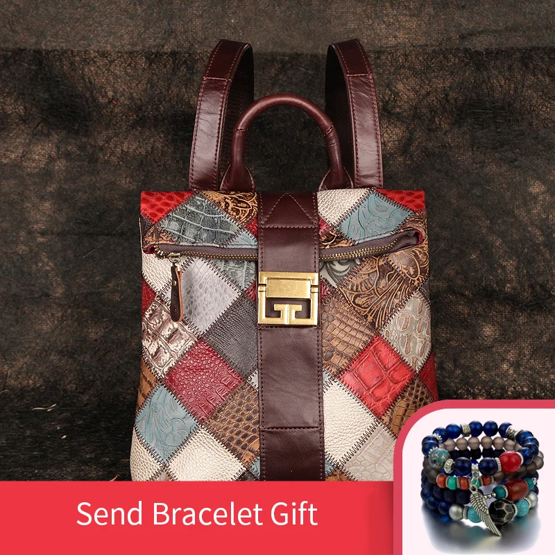 Женский рюкзак из натуральной кожи винтажные сумки на плечо для путешествий