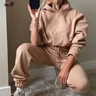 Спортивный костюм женский, толстовка с капюшоном и спортивные штаны, осень-весна