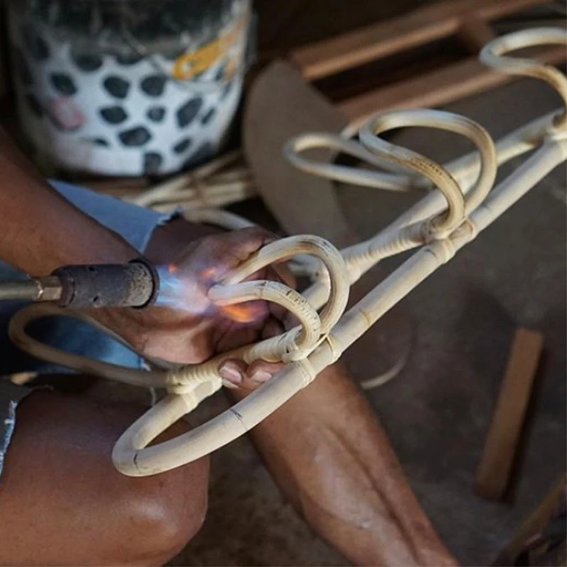 Винтажные Большие Настенные Крючки из ротанга в скандинавском стиле органайзер
