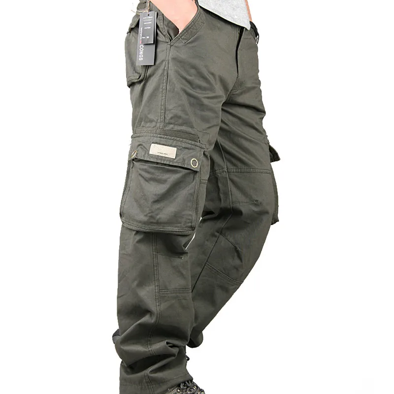 

Men's Cargo Pants Cotton Casual Long Trousers 2020 Spring Multi Pocket Pantalon Homme Men Fashion Military Tactical Pants Men