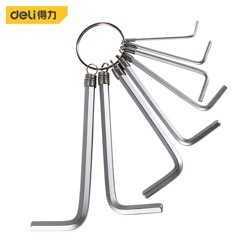 

Deli 8pcs in 1 Hex Key Tool Set Metric Combination Hex Key Allen Wrench Hand Tools 1.5-6mm Kit Key Chain Hexagon Spanner