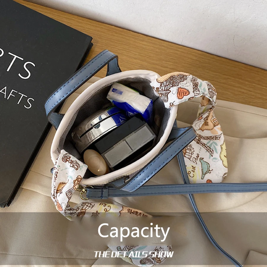 

Woven Panelled Women Handbag Fashion Mini Adjustable Woman Shoulder Bag All-Match Basket Crossbody Bag Mini Classic Bucket Purse